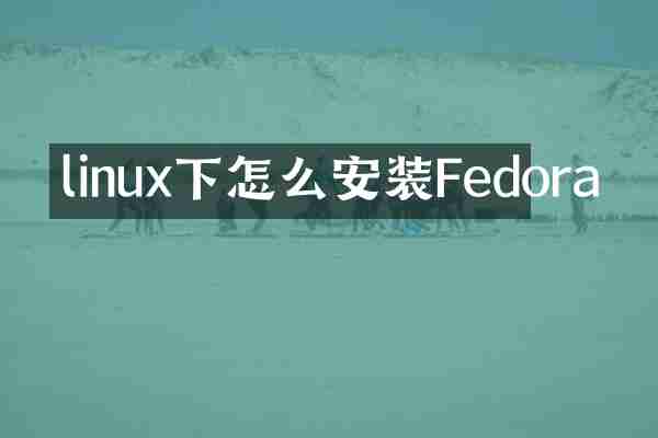 linux下怎么安装Fedora