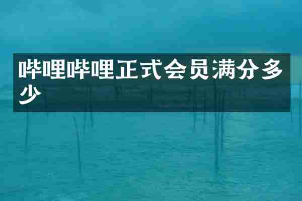哔哩哔哩正式会员满分多少