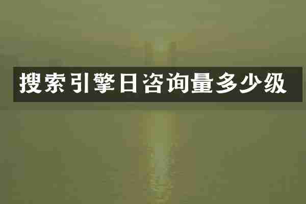 搜索引擎日咨询量多少级