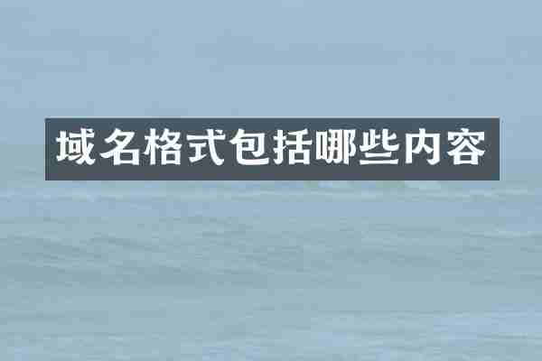 域名格式包括哪些内容