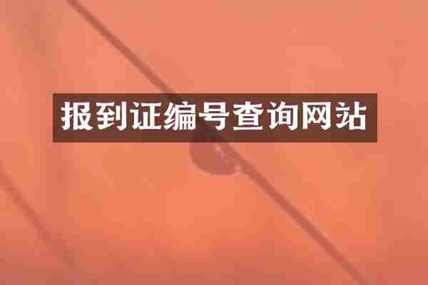 报到证编号查询网站