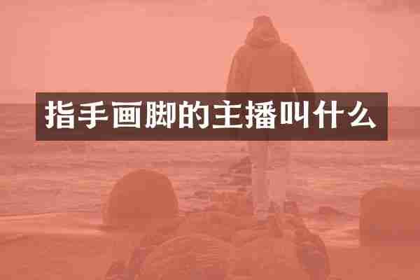 指手画脚的主播叫什么