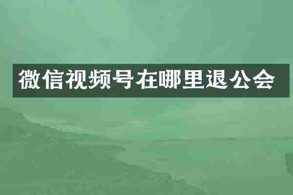 微信视频号在哪里退公会