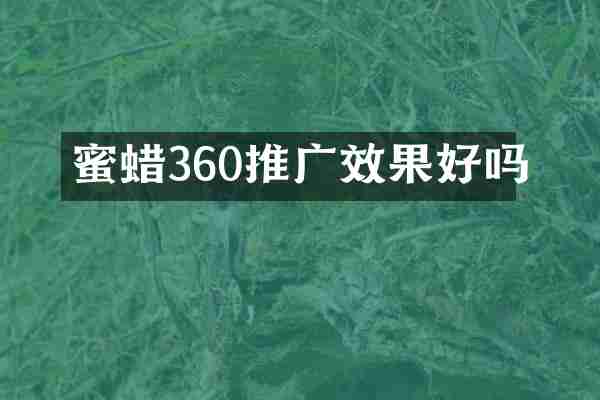 蜜蜡360推广效果好吗