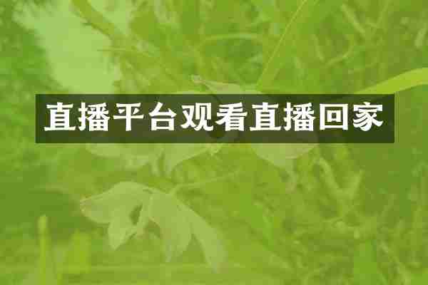 直播平台观看直播回家