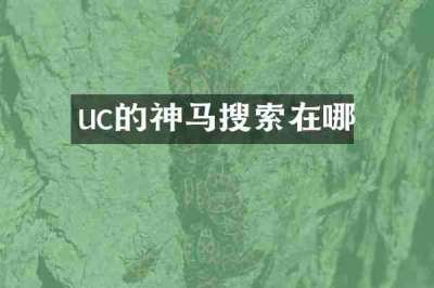 uc的神马搜索在哪