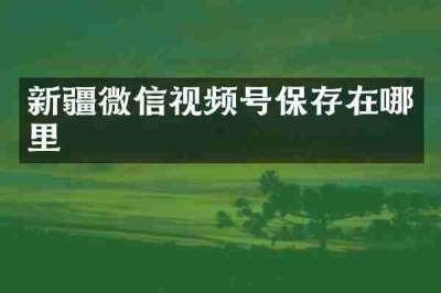 新疆微信视频号保存在哪里