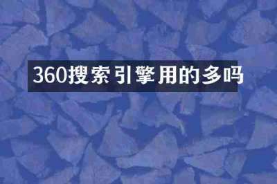360搜索引擎用的多吗
