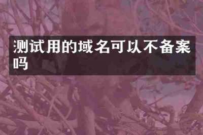 测试用的域名可以不备案吗