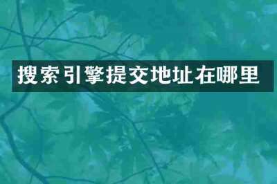 搜索引擎提交地址在哪里