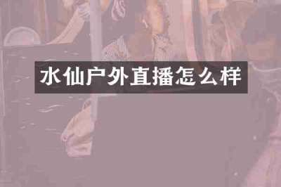 水仙户外直播怎么样