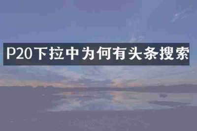 P20下拉中为何有头条搜索