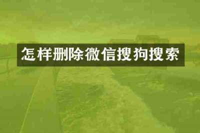 怎样删除微信搜狗搜索