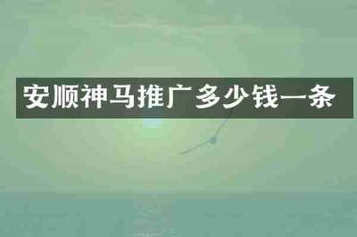 安顺神马推广多少钱一条