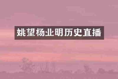 姚望杨业明历史直播