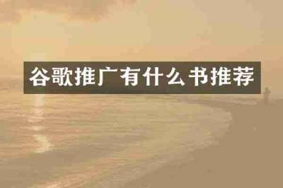 谷歌推广有什么书推荐