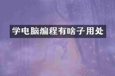 学电脑编程有啥子用处