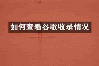 如何查看谷歌收录情况