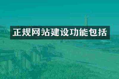 正规网站建设功能包括