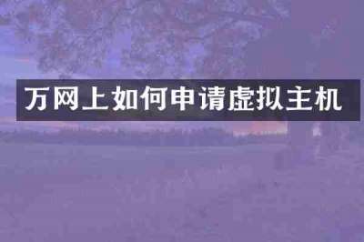 万网上如何申请虚拟主机