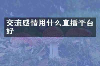 交流感情用什么直播平台好
