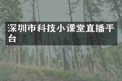 深圳市科技小课堂直播平台