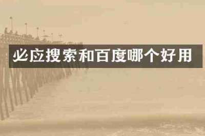 必应搜索和百度哪个好用