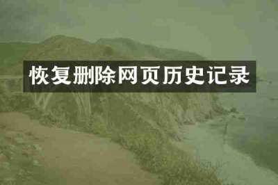 恢复删除网页历史记录