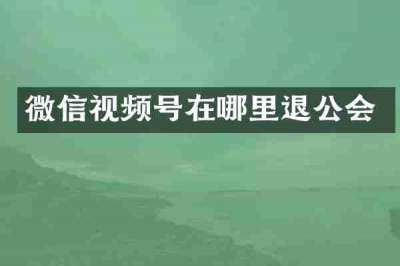 微信视频号在哪里退公会