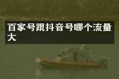 百家号跟抖音号哪个流量大