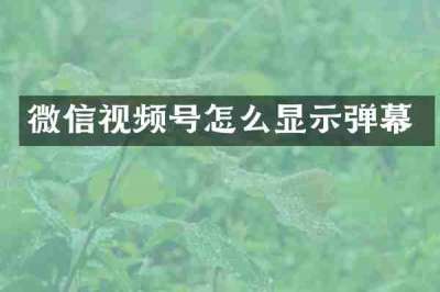 微信视频号怎么显示弹幕