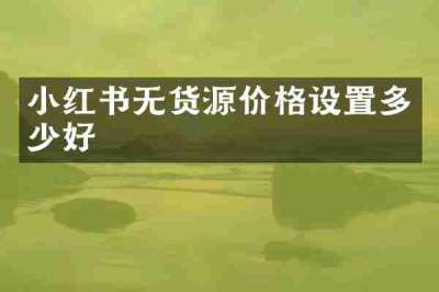 小红书无货源价格设置多少好
