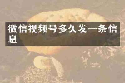 微信视频号多久发一条信息