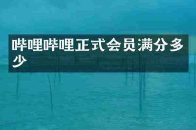 哔哩哔哩正式会员满分多少