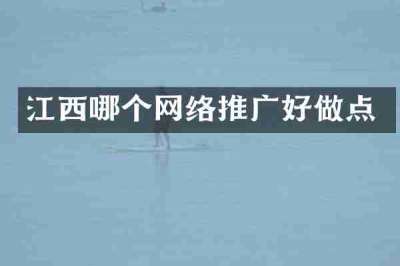 江西哪个网络推广好做点