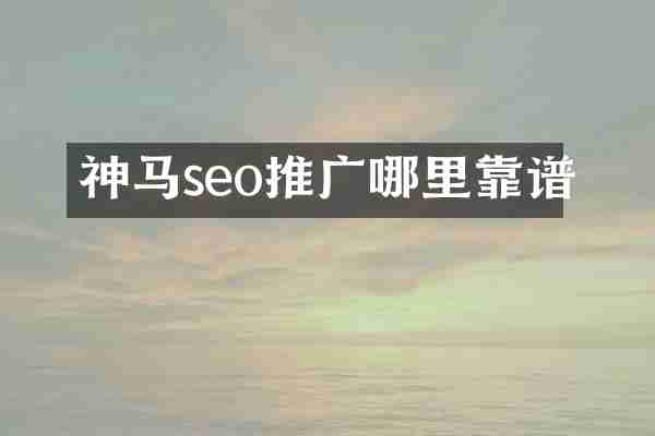 神马seo推广哪里靠谱