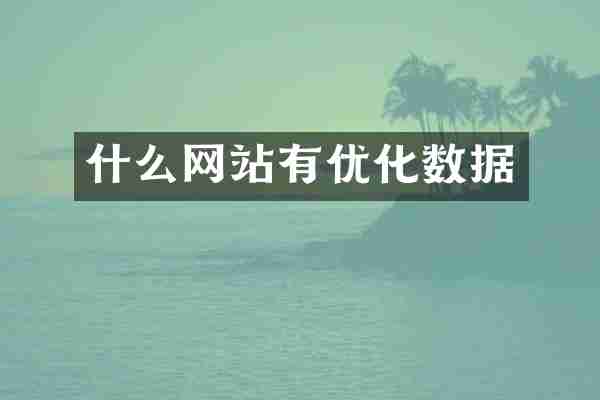 什么网站有优化数据