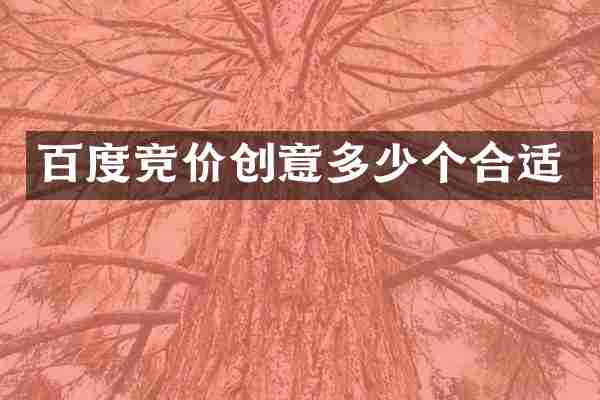 百度竞价创意多少个合适