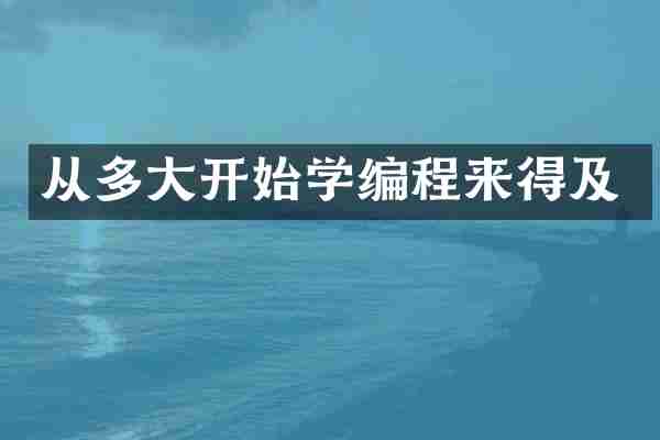 从多大开始学编程来得及