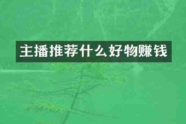 主播推荐什么好物赚钱