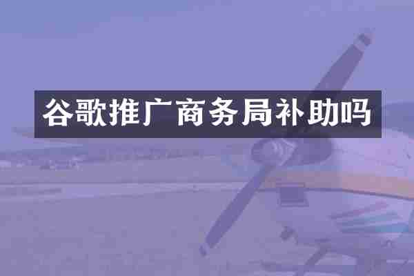 谷歌推广商务局补助吗