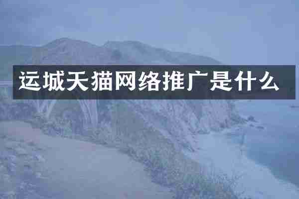 运城天猫网络推广是什么
