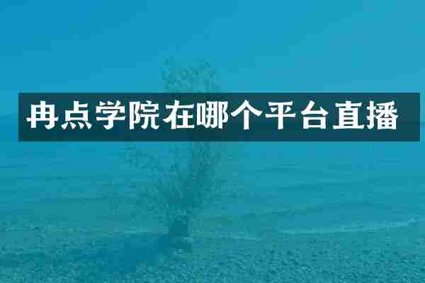 冉点学院在哪个平台直播