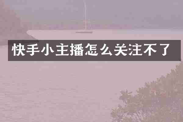 快手小主播怎么关注不了