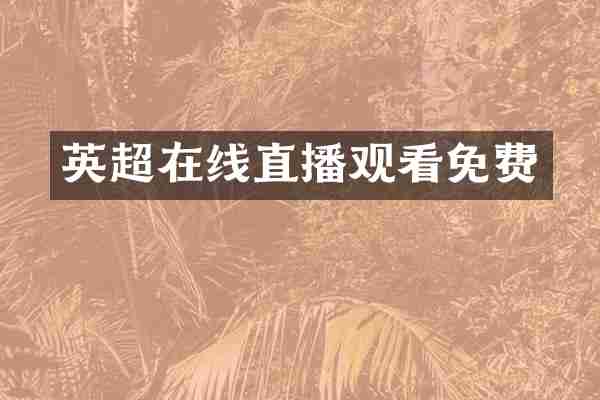 英超在线直播观看免费