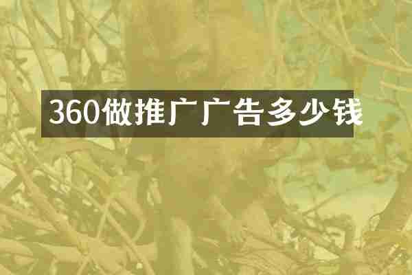 360做推广广告多少钱