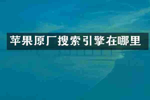 苹果原厂搜索引擎在哪里