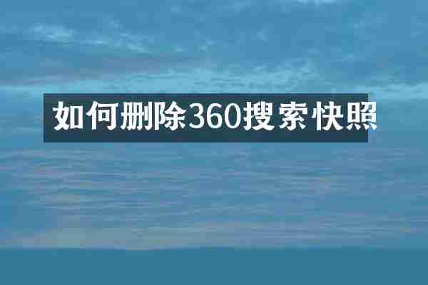 如何删除360搜索快照