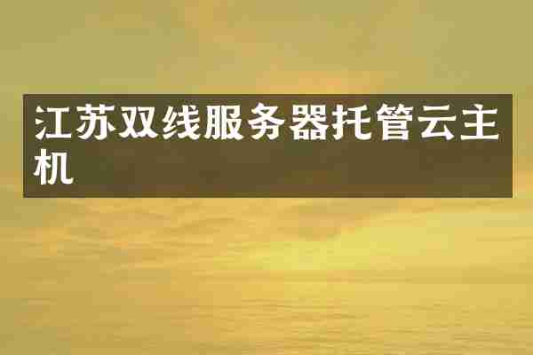 江苏双线服务器托管云主机
