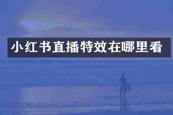 小红书直播特效在哪里看